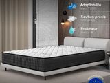 the mattress is in the middle of the room with the european flag on the wall