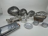 a lot of silver items that are on a table