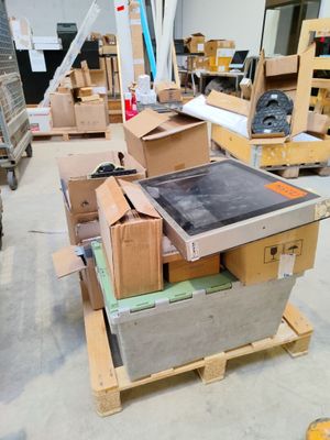 a lot of boxes that are sitting on a pallet