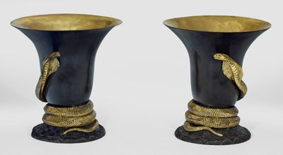 Paar große Art Déco Stil-Tischlampen in der Art von Edgar Br…