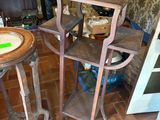 two tables that are sitting next to each other in a room