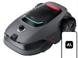 une image représentant une tondeuse robotisée équipée d'une télécommande