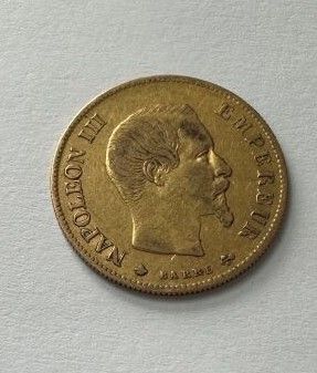Une pièce 10 francs or, napoléon III, tête nue 1860 - Photo 1