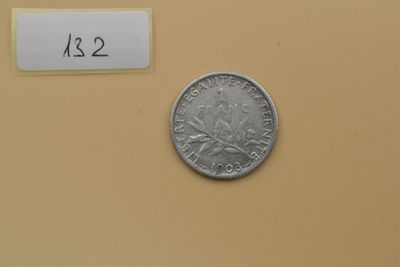 Troisième République. Franc Semeuse Ag.