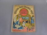 an old children ' s book with a picture of a woman and a child