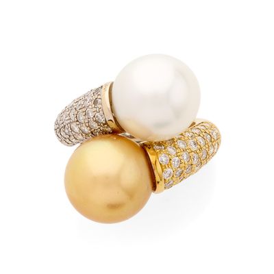 deux bagues en perles et diamants, signées Van Cleef