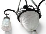 a light that is hanging from the ceiling in the room