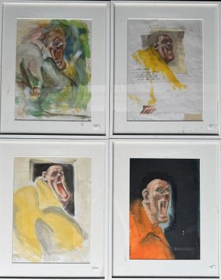 Igor ALMONACID (né en 1960) Suite de quatre portraits gouach…