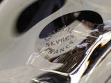 a close up of a piece of glass with writing on it