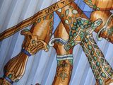 a close up of a tie with a picture of a camel