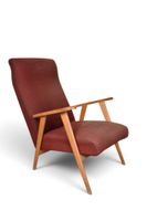 FAUTEUIL en hêtre vers 1960 (usagé, recouvrir). (photo 2)