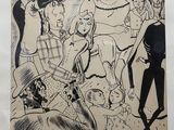 une image d'un dessin en noir et blanc d'un groupe de personnes