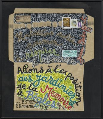 an image of a piece of art with words written on it