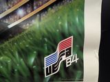 an image of a poster of a baseball game with a ball on the field