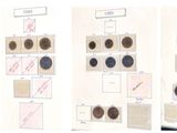 quatre photos différentes d'un mur sur lequel sont disposés divers objets