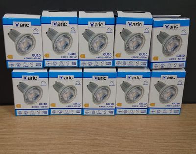 Lot de 10 Ampoules LED GLASS GU10 ARIC- 4000K - 420lm - Dimm…