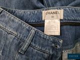 chanel label on the back of a pair of jeans