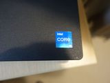 a intel core logo on the back of a laptop
