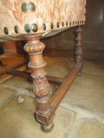 Chaise en noyer sculpté, pieds à entretoise - Style Louis XI… (photo 2)