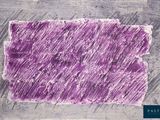 painting of a purple rectangle on a gray background with a blue border