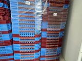 a lot of plastic crates stacked on top of each other