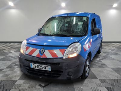 a blue van that is parked on a checkered floor