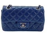 chanel blue quilted lambskin flap bag