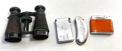 une image représentant une paire de jumelles, un briquet, et un briquet, un briquet