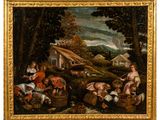 an image of a painting of a group of people in a field