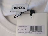 white t - shirt with kenzo tag on it on a hanger