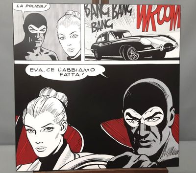 Reproduction BD "Diabolik" Sergio Zaniboni en panneau MDF pa…