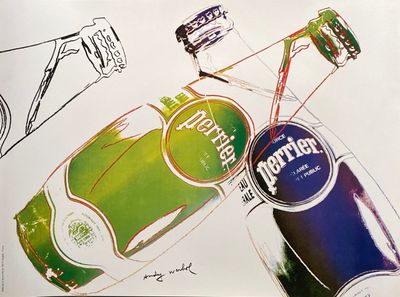 a drawing of a bottle of beer with a straw