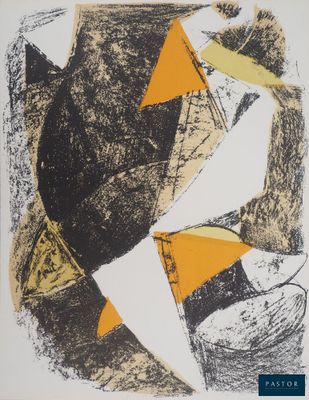 an image of a black and white drawing with yellow triangles on it