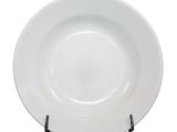 a white plate on a stand on a white background