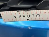a close up of a sticker on a car ' s front bumper