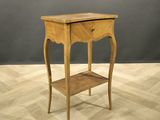 an image of a wooden table with a drawer on top of it