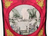 une image représentant une tapisserie sur laquelle figure une fontaine