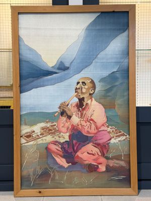 une photo d'un tableau représentant un homme fumant la pipe