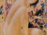 an image of a painting of a nude woman sitting on a couch