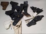 many different types of leather items on the table
