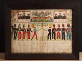 une vieille photo encadrée représentant un groupe d'hommes en uniforme