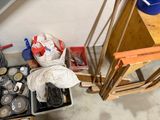 a suitcase full of items sitting on the floor