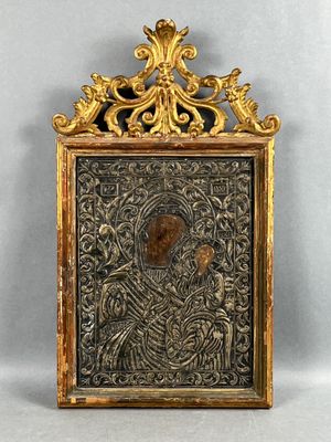 Art sacré. GRECE. Grande icône représentant la Vierge à l'En…