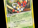 un gros plan d'une carte Pokémon sur laquelle figure un personnage Pokémon