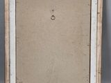 a painting of a white frame with a brown background