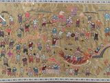 une photo d'une photo d'une tapisserie sur laquelle figurent des personnages