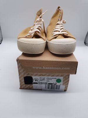 BENSIMON - Baskets montantes Stella B79 - Toile Miel - Point…