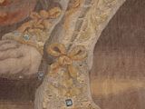 a painting of a woman ' s feet with lace on them