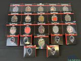 a lot of different colored eyeshades on a table