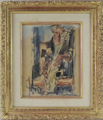 une image d'un tableau représentant un homme assis sur une chaise